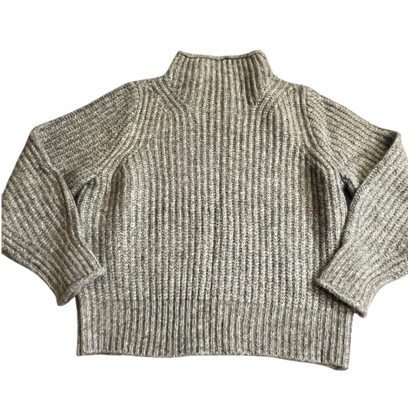 HOLD FOR OTTERWEEN Madewell Brown Mock Turtleneck chunky knit Sweater medium - Picture 6 of 11
